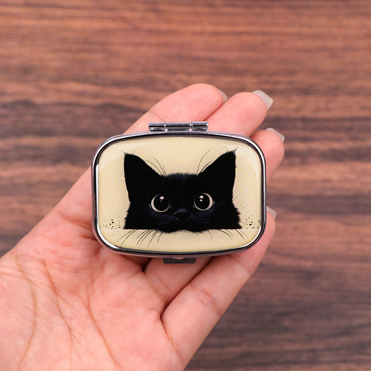 Tablet Cute Accessories - Cute Black Cat Travel Pill Organizer