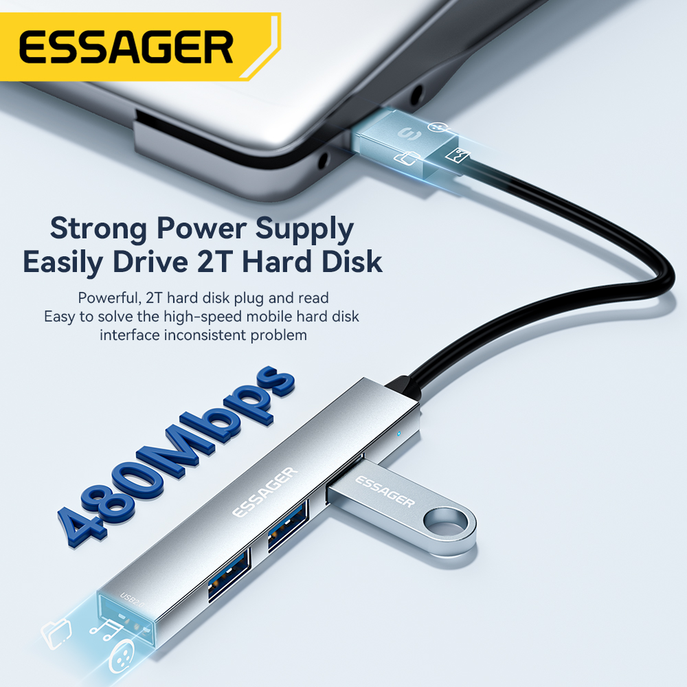 Essager 4 in 1 USB C Cable Hub - đánh giá và giá Usb Hub Type C