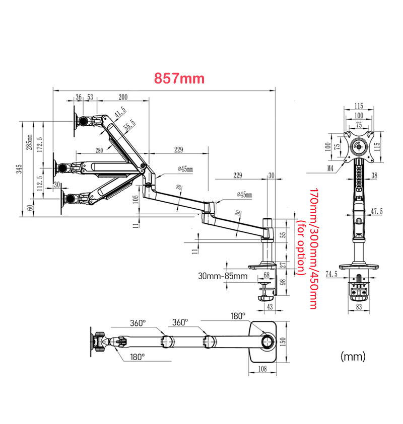 450mm DL-8013LP Full Motion 17 - đánh giá và giá Tablet Lap Desk